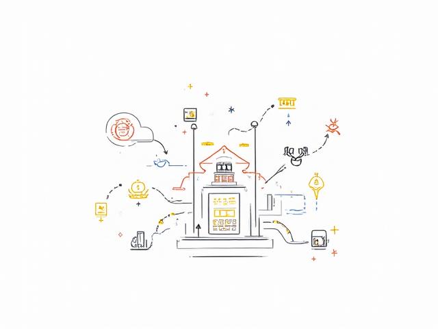 Illustration of Apaleo's mission: interconnected technology and hotel elements forming a bright, open ecosystem.